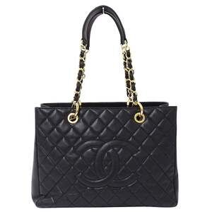 Chanel CHANEL Women's Handbag, Brand Tote Bag, GST Tote, Caviar Leather, Blac...